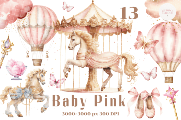 Bringing Whimsy to Life with Baby Pink Clipart, Carousel Horse