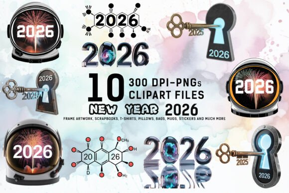Designing Tomorrow: A Deep Dive into the Futuristic New Year 2026 Clipart Bundle