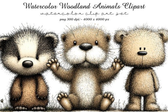 Elevating Visual Storytelling with High-Resolution Watercolor Woodland Animals Clipart