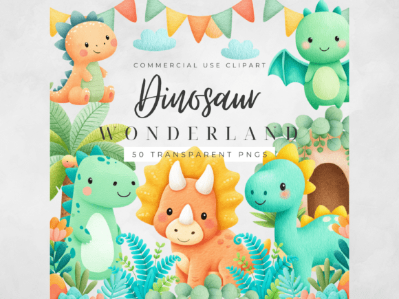 Exploring the Creative Potential of Dinosaur Clipart Watercolor Kids Dino PN for Modern Design Projects