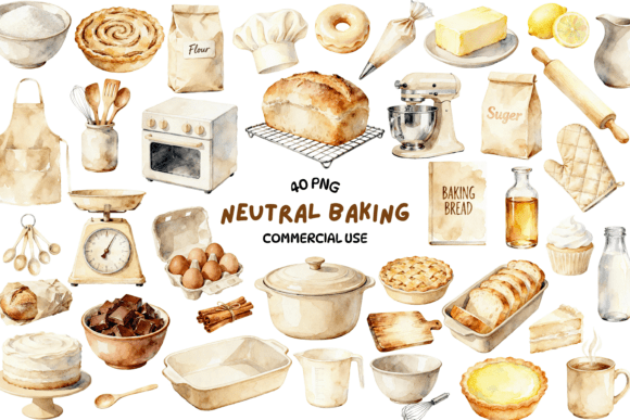 Neutral Baking Watercolor Clipart Bundle: A Practical Resource for Creators and Small Business Owners