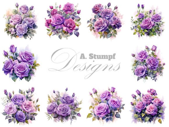 Purple Roses Watercolor Flowers Clipart: A Practical Guide for Designers and Creators