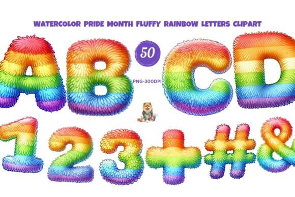 Strategic Branding with Watercolor Pride Fluffy Rainbow Alphabet
