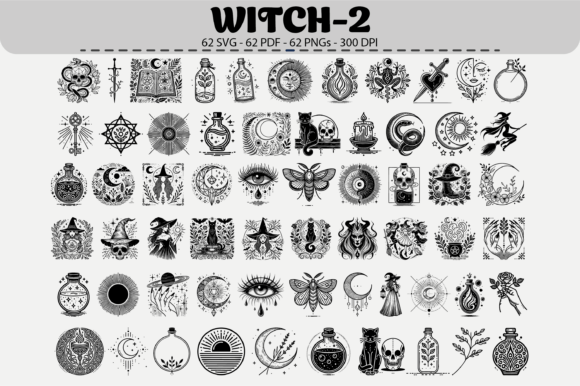 Strategic Visual Identity: Leveraging the Witchcraft Clipart Pack – 62 Designs for Brand Cohesion