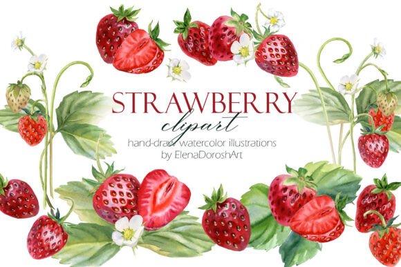 Unlocking Creative Potential with a Watercolor Strawberry Clipart Set