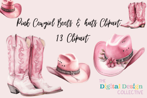 Unlocking Creativity with Pink Girly Cowgirl Boots and Hats Clipart
