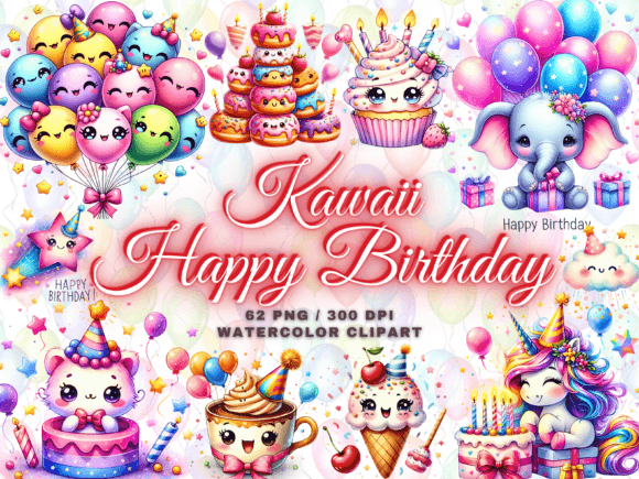 Unlocking Creativity with the Cute Kawaii Birthday Clipart Bundle Png
