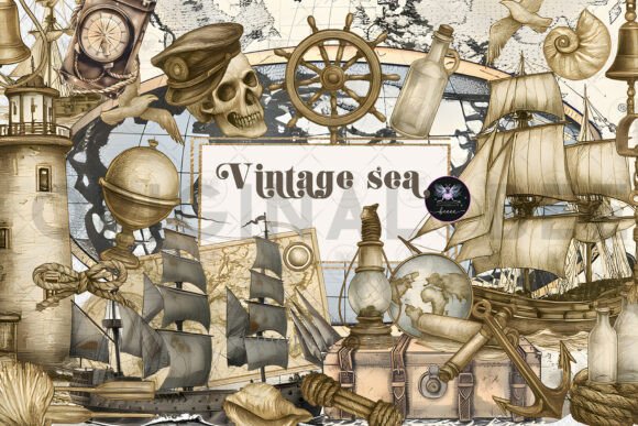 Vintage Sea Pirates Clipart: Elevating Your Creative Projects with Nautical Charm